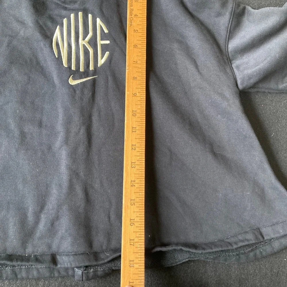 Nike Sportswear Women Black Cropped Pullover Hoodie‎ DD6498-010 Size L Y2K
